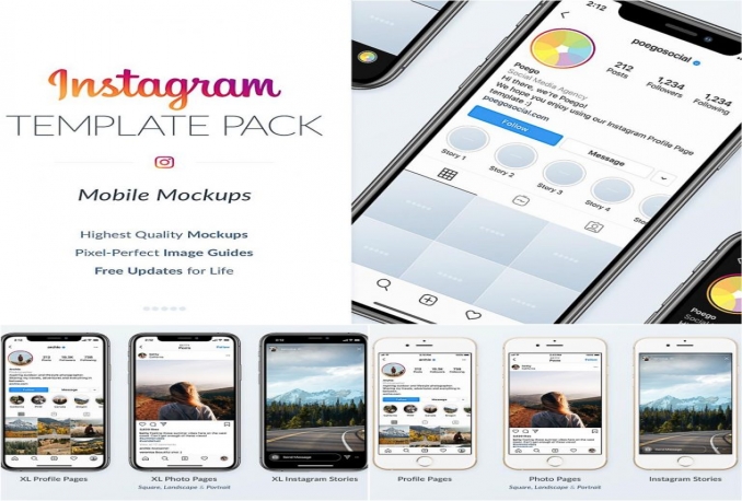 Paket Instagram Mobile Template untuk Memperindah Post Instagram-mu