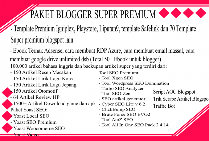 Paket Super Blogger (Harga Super Murah, File Komplit)