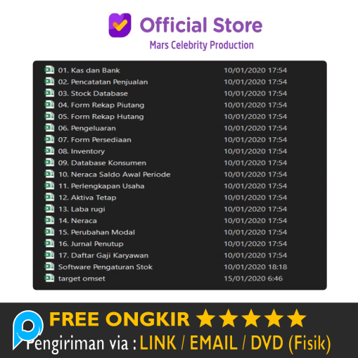 Paket Template Ms Microsoft Excel Laporan Keuangan Pembukuan Lengkap