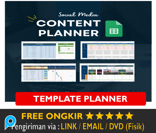 Paket Template Social Media Content Planner Terjadwal for Konten Sosmed Instagram Facebook Twitter T