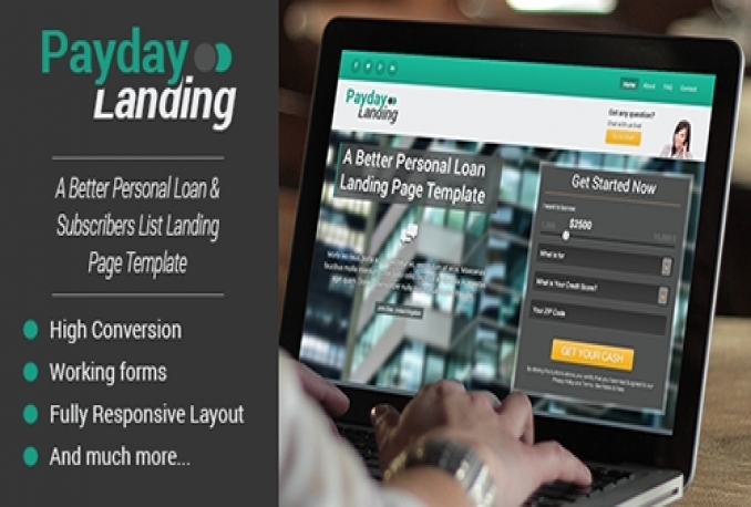 Payday Landing Page - Landing Page untuk Situs Pinjaman Online