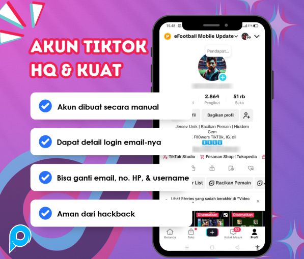 [PROMO] 5 Akun TikTok Fresh Kosongan HQ + Email