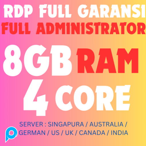 PROMO RDP / VPS RAM 8GB 4CORE 1 BULAN FULL BERGARANSI