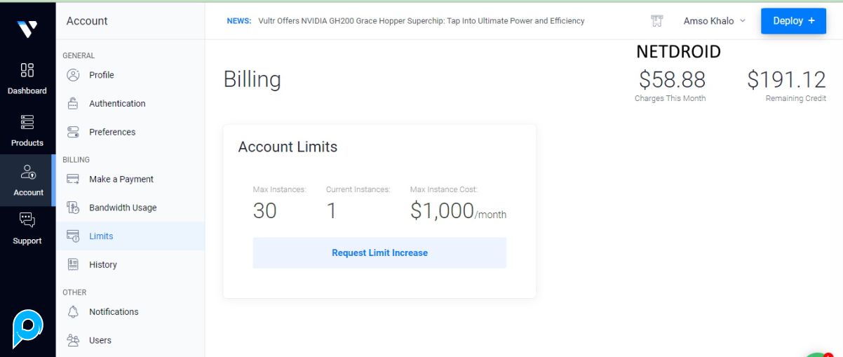 Promo VULTR Saldo $300 Aktif 30 Hari Anti Suspend