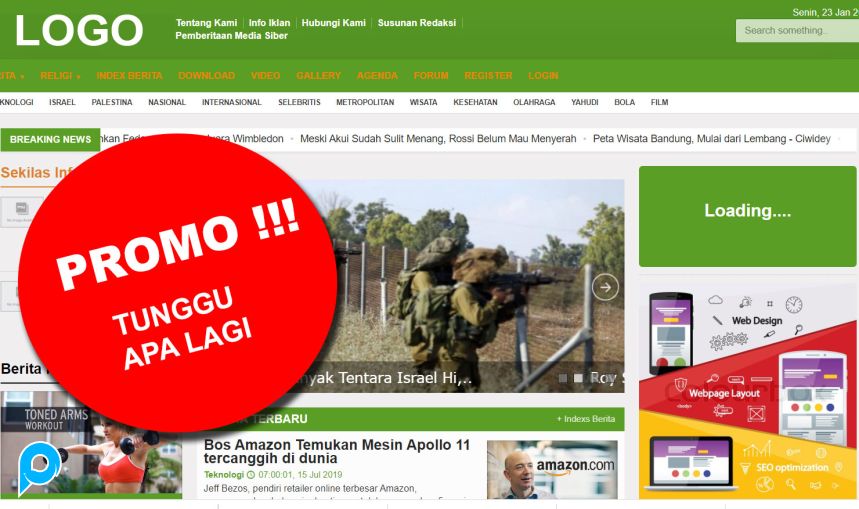 PROMO WEBSITE BERITA SIAP PAKAI FRAMEWORK CODEIGNITER