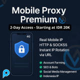 PROXY MOBILE IP LOKAL PREMIUM -  HTTP & SOCKS5 | Aktif 2 Hari | Cocok untuk Farming Akun!