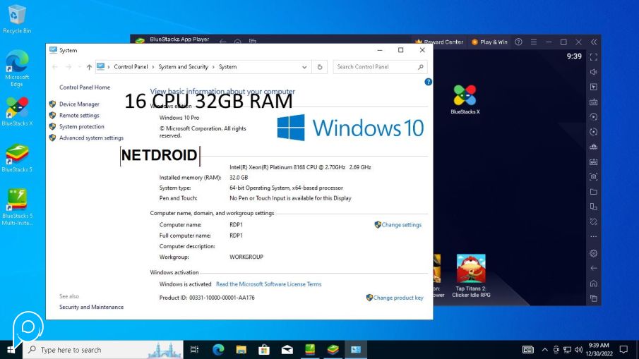 RDP Support,Emulator,OBS,Bot, Windows,Linux 16 CPU 32GB RAM  Full Admin