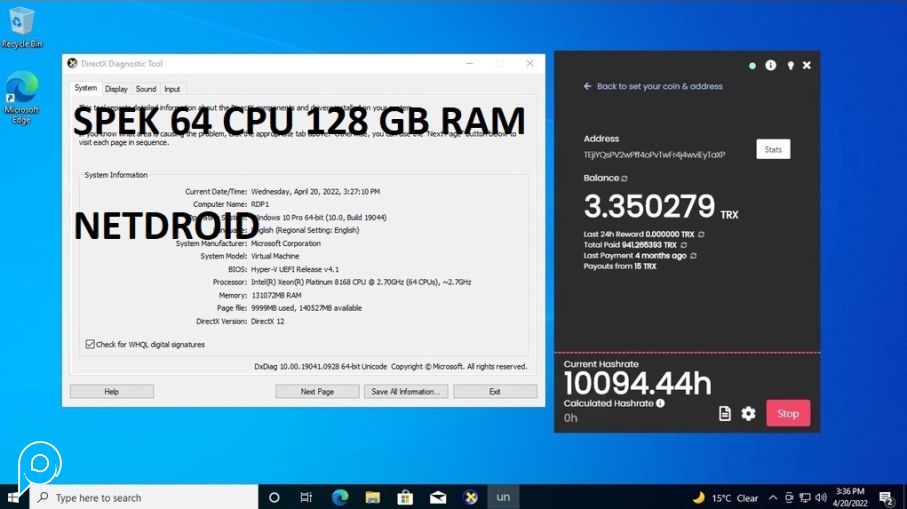 RDP Support,Emulator,OBS,Bot, Windows,Linux 64 CPU 128GB RAM Full Admin