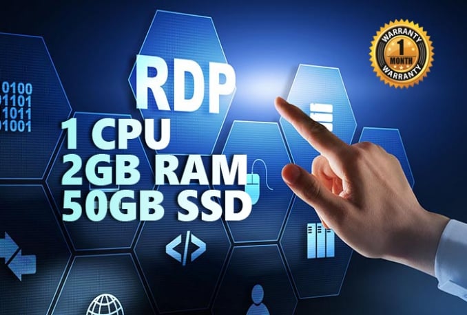 RDP VPS 1 CPU 2GB RAM 50GB SSD WINDOWS/LINUX FULL ADMINISTRATOR
