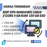 RDP / VPS BERGARANSI 2CPU 4GB RAM SSD 120 GB WINDOWS / LINUX