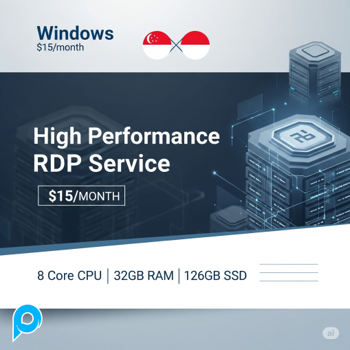 RDP Windows Full Administrator 8 CPU, 32GB RAM dan 126GB SSD