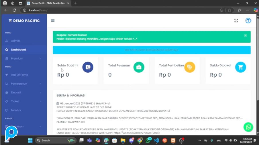 Script Website Panel SMM Indonesia Murah Siap Pakai AUTO OPER