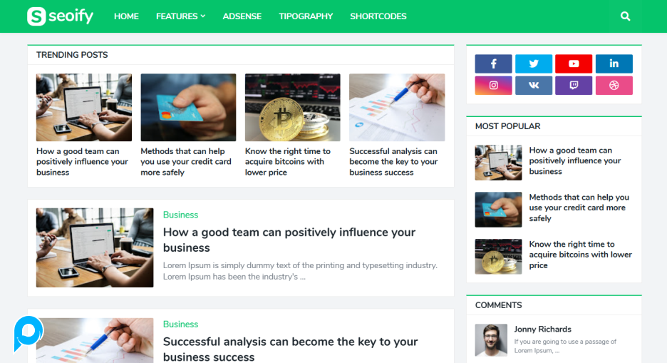 Seoify - Responsive Premium Blogger Template