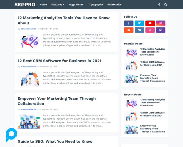 SeoPro - Responsive Premium Blogger Template
