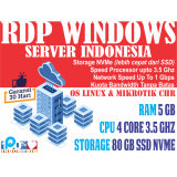 [SERVER INDONESIA BISA DIPERPANJANG] RDP/VPS RAM 5 GB - 4 vCPU - STORAGE 80 SSD NVMe MURAH BERGARANS