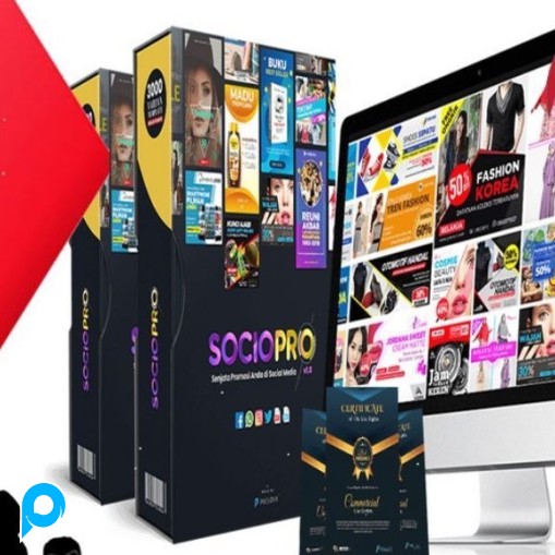 SOCIOPRO Senjata Design Promosi Marketing Kit Sosial Media