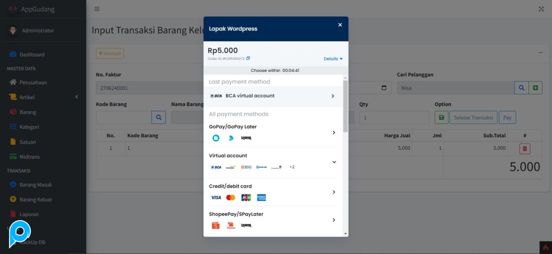 Source Code CodeIgniter 4 - Transaksi Keluar Masuk Barang + Midtrans