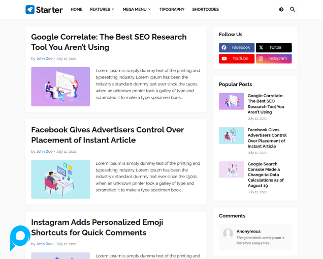 Starter Responsive Premium Blogger Template