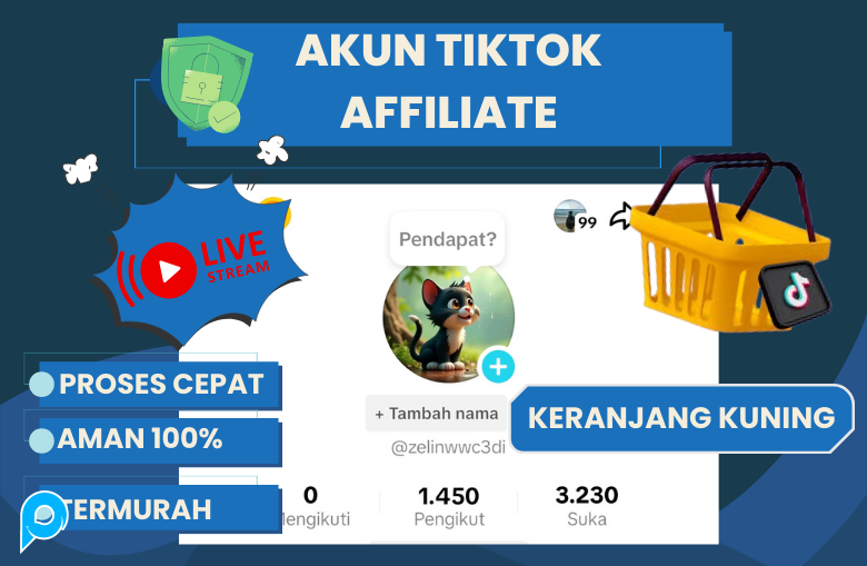 [STOK TERBATAS BANYAK DI CARI] Akun Tiktok Affiliate Murah Bisa  Keranjang Kuning  1k++ Real Followe