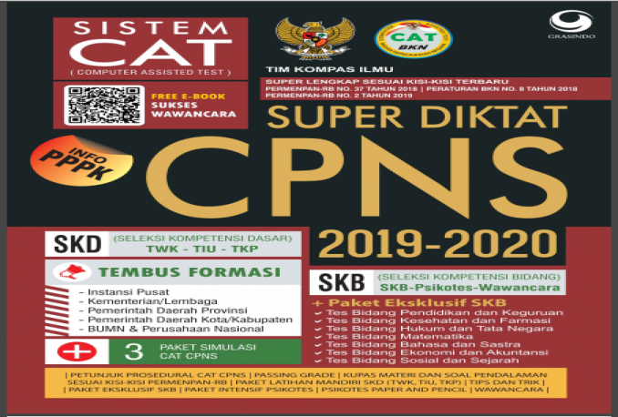 Super Diktat CPNS Sistem CAT 2019-2020 + Bonus Ebook Latihan Soal + Bonus Aplikasi Cat CPNS