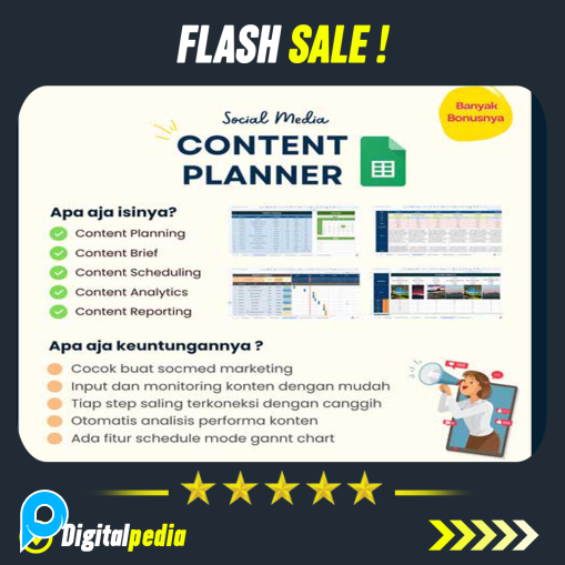 Template Sosmed Konten Rencana Terjadwal Social Media Content Planner Facebook Instagram Tiktok Twit