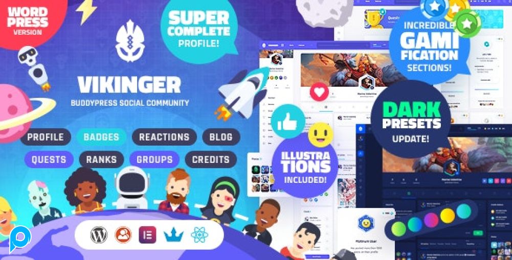 [Terlaris] [Vikinger] BuddyPress Theme Wordpress Komunitas Gamer & Social Media