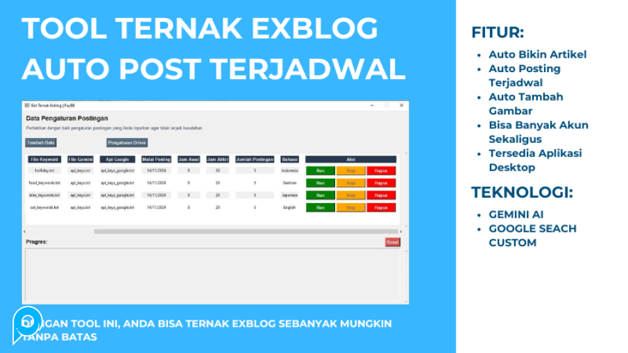 Tools Aplikasi Ternak Exblog Bisa Bikin Artikel dan Posting Sendiri