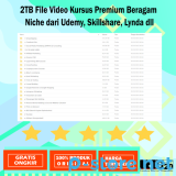 Total 2TB File Video Kursus Berbayar Premium Beragam Niche dari Udemy, Skillshare, Lynda dll