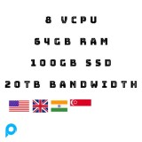 VPS RDP Full Admin 8 CORE 64GB