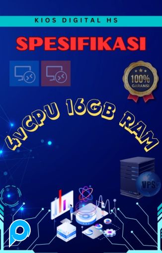VPS/RDP 4vCPU 16GB ram 200GB SSD Nvme Garansi 30 hari