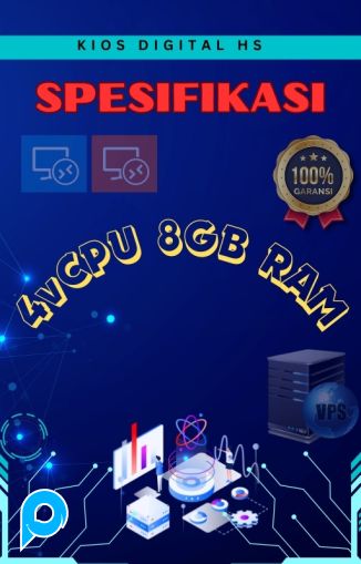VPS/RDP 4vCPU 8GB 160GB SSD Nvme Full Garansi 30 Hari