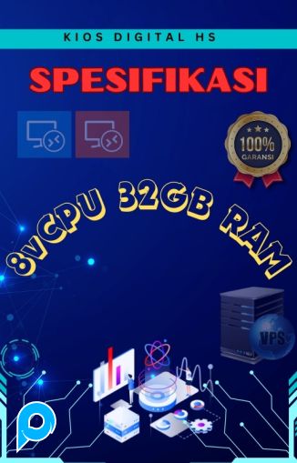 VPS/RDP 8vCPU 32GB 300GB SSD Nvme Masa Aktif 30 Hari Full Garansi 30 Hari