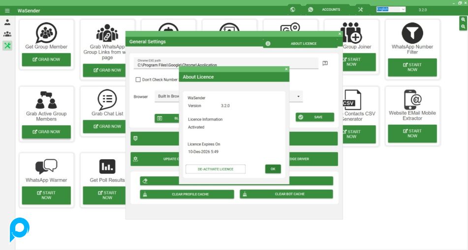 WASender V3.3.0  ORIGINAL Unlimited Fitur Multi Akun Bulk WhatsApp Sender + Group Grabber + WhatsApp
